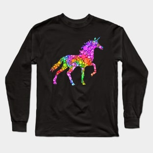 Colorful Polka Dot Unicorn International Dot Day Long Sleeve T-Shirt